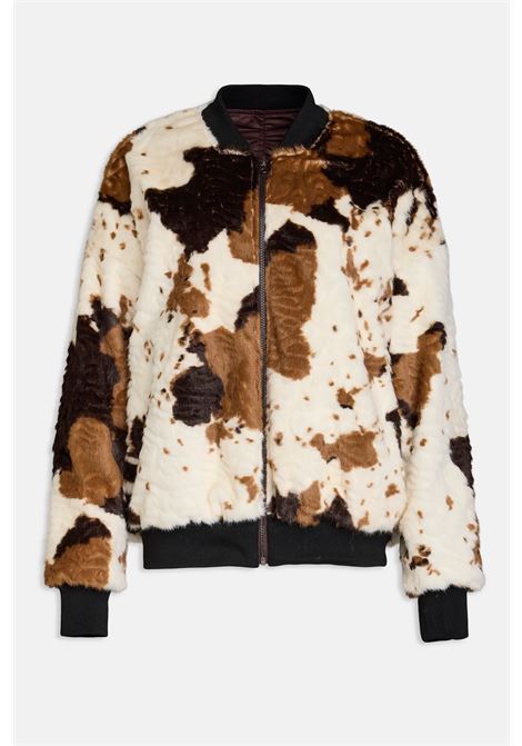 Animalier Doublewear Bomber in Faux Fur and Nylon - Weili Zheng WEILI ZHENG |  | F25CS09FN10